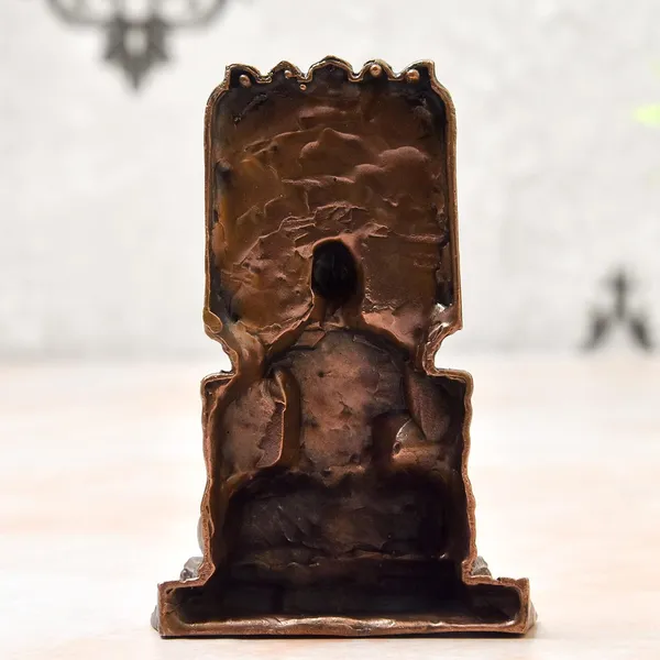 _3.25_inches,_Copper_Handmade_Ragvendra_Swamy_Idol,_140_Grams,_Patina_Antique_Finish,_Pack_of_1_Piece