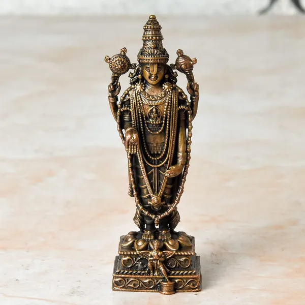 _4_inches,_Handmade_Copper_Balaji_Idol_with_Garuda_Spl_,_150_Grams_,_Patina_Antique_Finish_,_Pack_of_1_Piece