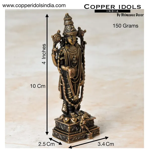 _4_inches,_Handmade_Copper_Balaji_Idol_with_Garuda_Spl_,_150_Grams_,_Patina_Antique_Finish_,_Pack_of_1_Piece