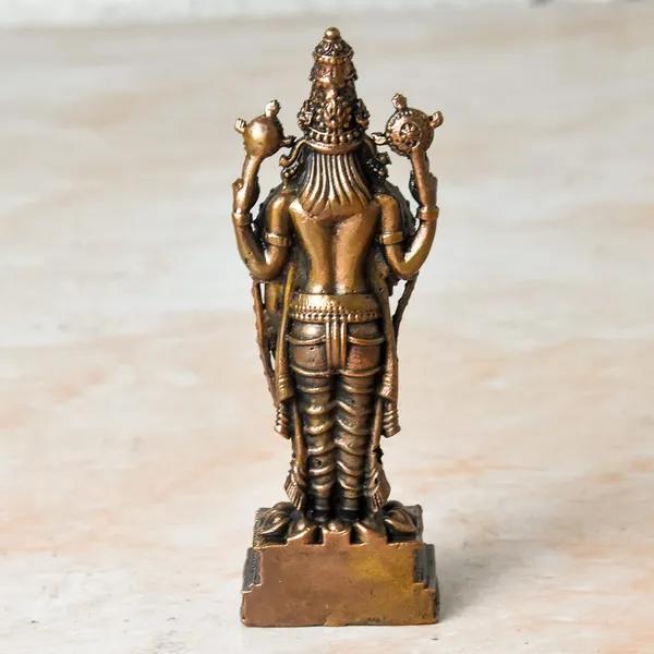 _4_inches,_Handmade_Copper_Balaji_Idol_with_Garuda_Spl_,_150_Grams_,_Patina_Antique_Finish_,_Pack_of_1_Piece