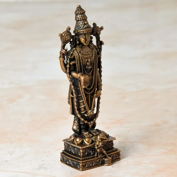 _4_inches,_Handmade_Copper_Balaji_Idol_with_Garuda_Spl_,_150_Grams_,_Patina_Antique_Finish_,_Pack_of_1_Piece