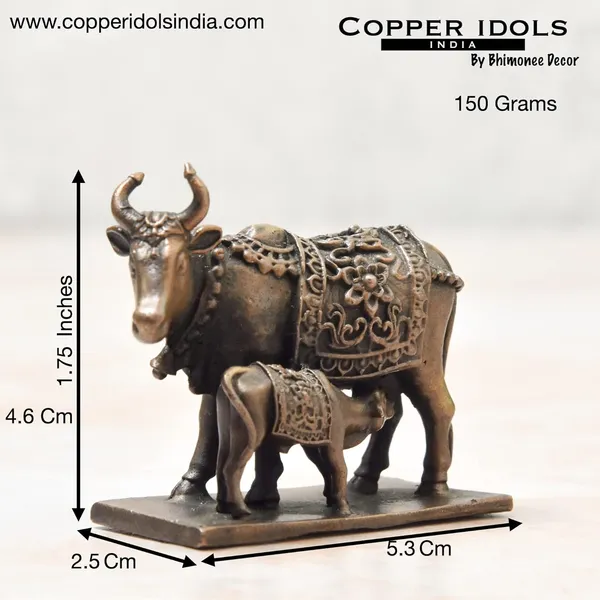 _1.75_inches,_Handmade_Copper_Cow_and_Calf_|_Kamadenu_|_Hasu_Karu_Idol,_150_Grams_,_Patina_Antique_Finish_,_Pack_of_1_Piece
