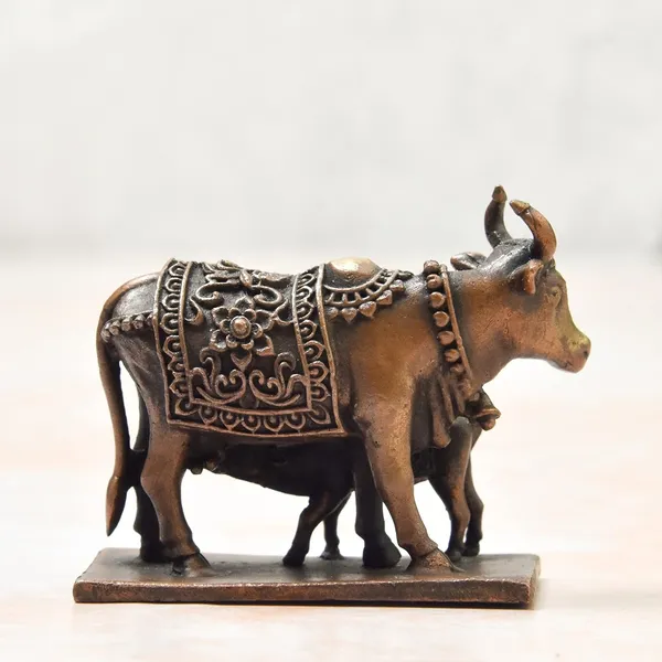 _1.75_inches,_Handmade_Copper_Cow_and_Calf_|_Kamadenu_|_Hasu_Karu_Idol,_150_Grams_,_Patina_Antique_Finish_,_Pack_of_1_Piece
