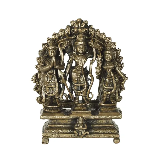 Decor_Pure_Copper_Handmade_Lord_Ram_Darbar_Murti_|_Rama_Sita_Lakshman_Hanuman_Statue_|_Ram_Parivar_Murti_for_Home_Temple_Blessing,_Happiness,_Health,_Wealth_|_Small_Size_2.65_Inch_Approx