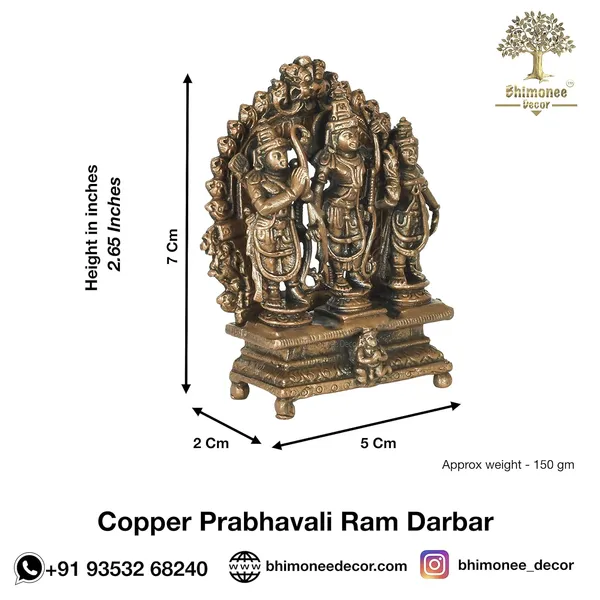 Decor_Pure_Copper_Handmade_Lord_Ram_Darbar_Murti_|_Rama_Sita_Lakshman_Hanuman_Statue_|_Ram_Parivar_Murti_for_Home_Temple_Blessing,_Happiness,_Health,_Wealth_|_Small_Size_2.65_Inch_Approx