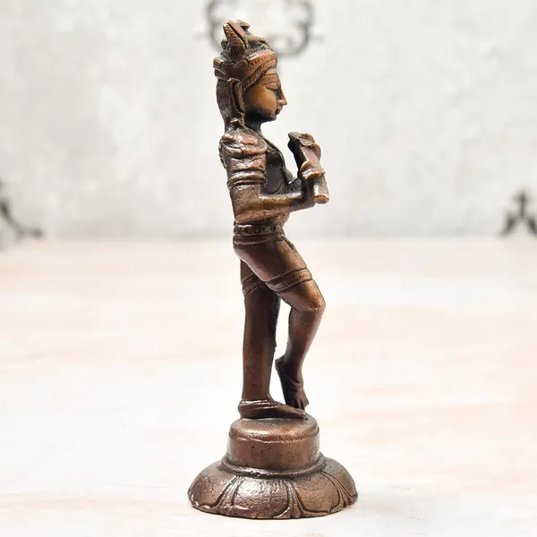 _4.1_inches,_Handmade_Copper_Krishna_Idol,_170_Grams_,_Patina_Antique_Finish_,_Pack_of_1_Piece