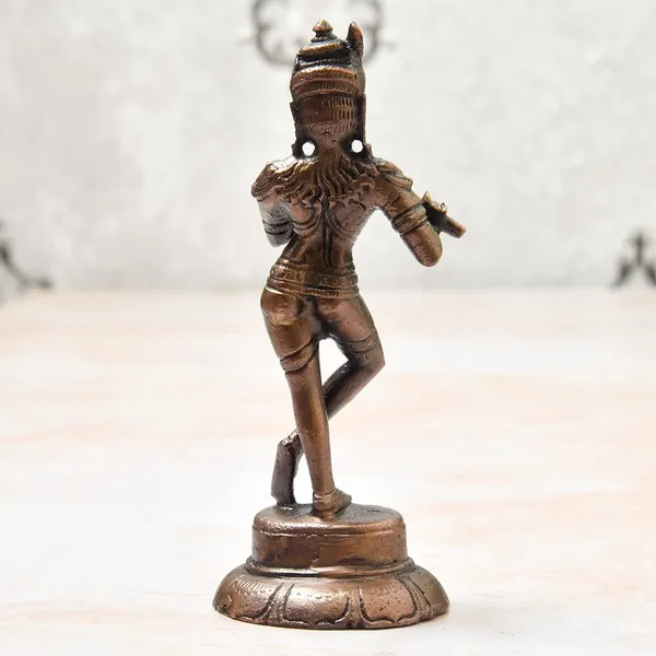 _4.1_inches,_Handmade_Copper_Krishna_Idol,_170_Grams_,_Patina_Antique_Finish_,_Pack_of_1_Piece