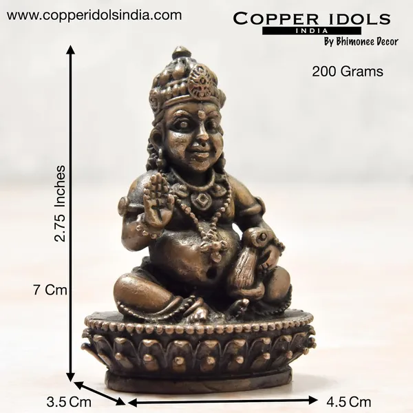 _2.75_inches,_Handmade_Copper_Indian_Kuber_Idol,_200_Grams_,_Patina_Antique_Finish_,_Pack_of_1_Piece