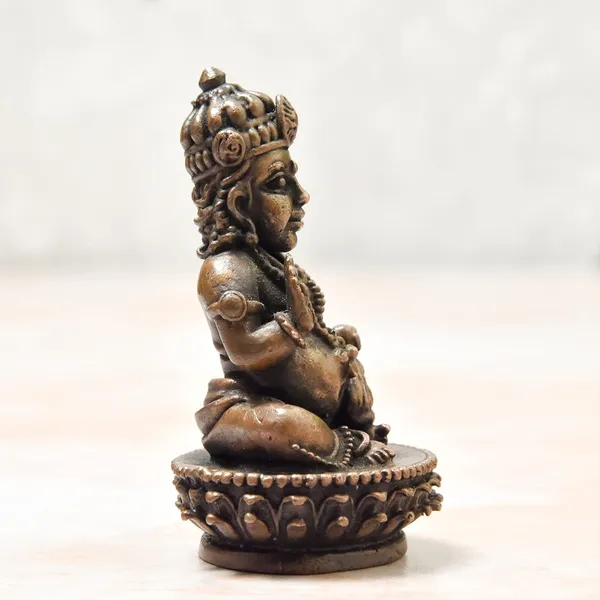 _2.75_inches,_Handmade_Copper_Indian_Kuber_Idol,_200_Grams_,_Patina_Antique_Finish_,_Pack_of_1_Piece