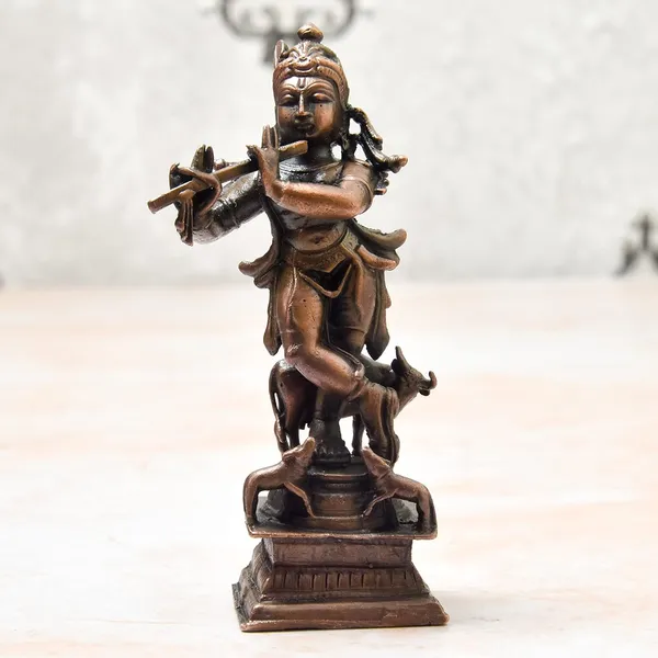 _4_inches,_Handmade_Copper_Cow_Krishna_Idol,_210_Grams_,_Patina_Antique_Finish_,_Pack_of_1_Piece