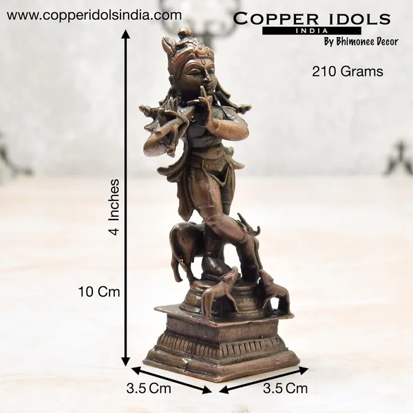_4_inches,_Handmade_Copper_Cow_Krishna_Idol,_210_Grams_,_Patina_Antique_Finish_,_Pack_of_1_Piece