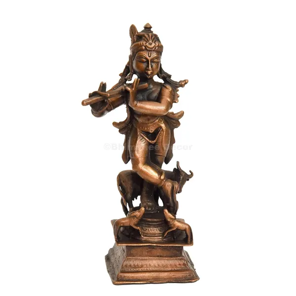 Decor_Handmade_Copper_Cow_Krishna_Idol_4_inches,_Patina_Antique_Finish,_1_Piece