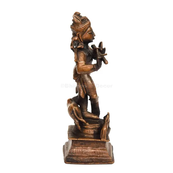 Decor_Handmade_Copper_Cow_Krishna_Idol_4_inches,_Patina_Antique_Finish,_1_Piece