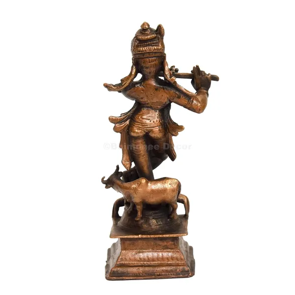 Decor_Handmade_Copper_Cow_Krishna_Idol_4_inches,_Patina_Antique_Finish,_1_Piece