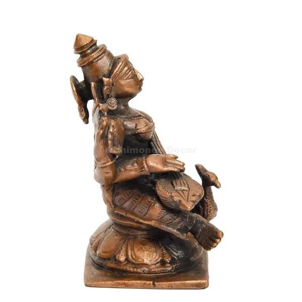 Decor_Handmade_Copper_Saraswati_Idol_2.65_inches_,_Patina_Antique_Finish_,_1_Piece