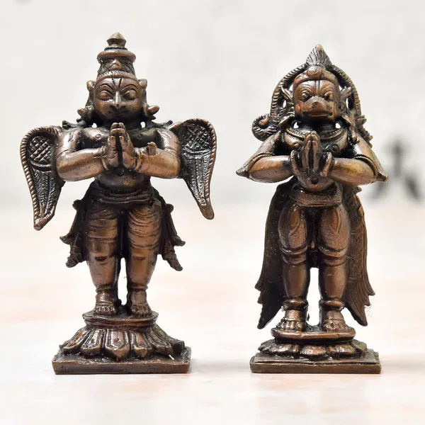 _2.75_inch,_Copper_Garuda_Hanuman_Set,_220_Grams_Pair_Weight,_Patina_Antique_Finish,_Pack_of_2_Piece,_Size_1