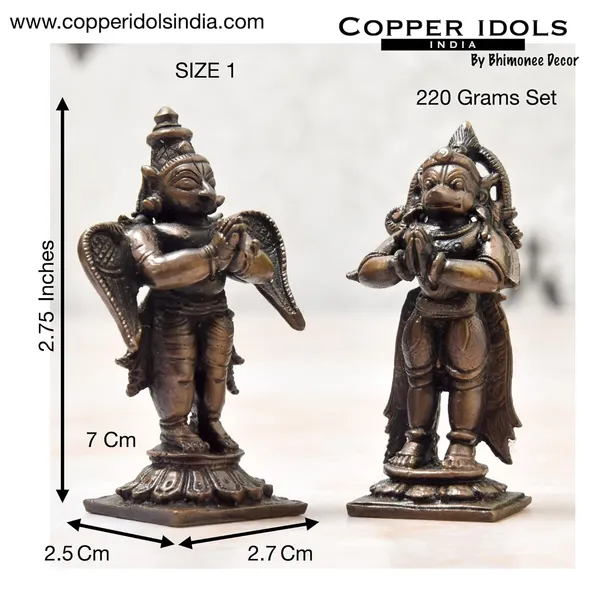 _2.75_inch,_Copper_Garuda_Hanuman_Set,_220_Grams_Pair_Weight,_Patina_Antique_Finish,_Pack_of_2_Piece,_Size_1