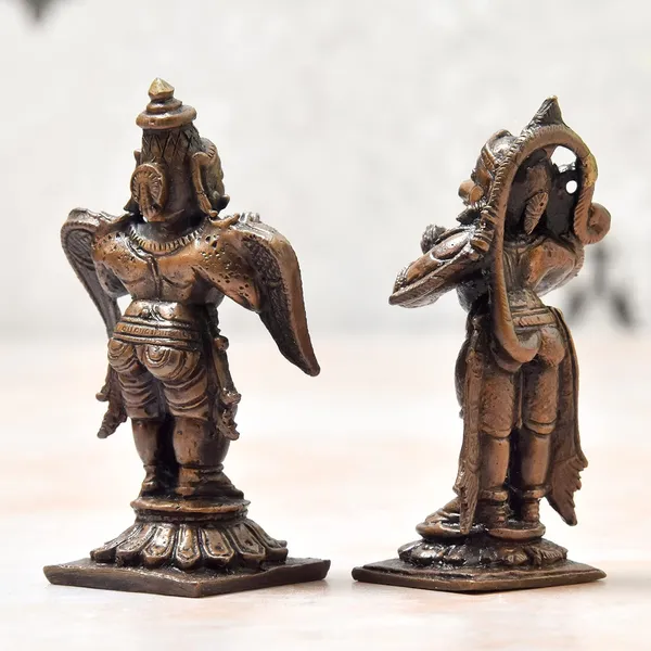 _2.75_inch,_Copper_Garuda_Hanuman_Set,_220_Grams_Pair_Weight,_Patina_Antique_Finish,_Pack_of_2_Piece,_Size_1