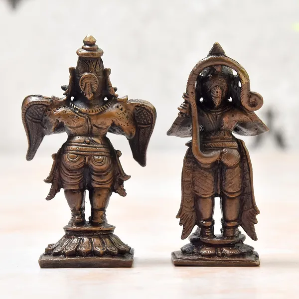 _2.75_inch,_Copper_Garuda_Hanuman_Set,_220_Grams_Pair_Weight,_Patina_Antique_Finish,_Pack_of_2_Piece,_Size_1