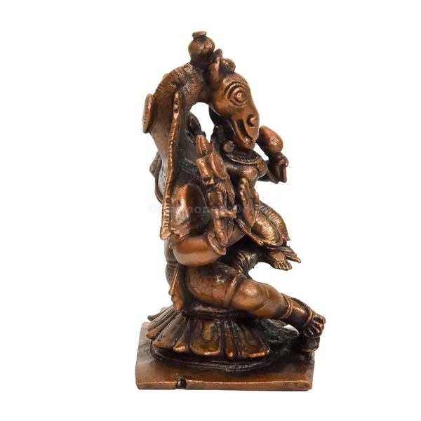 Decor_Handmade_Copper_Hayagriva_Lakshmi_Idol_3_inches,_Patina_Antique_Finish,_1_Piece