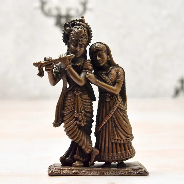 _3.5_inches,_Handmade_Copper_Radha_Krishna_Idol,_240_Grams_,_Patina_Antique_Finish_,_Pack_of_1_Piece
