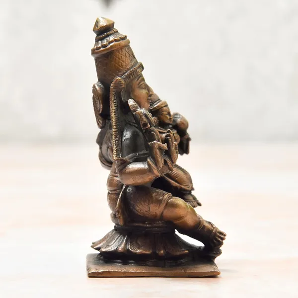 3_inches,_Copper_Handmade_Lakshmi_Narayana_Idol,_250_Grams_,_Patina_Finish_,_Pack_of_1_Piece