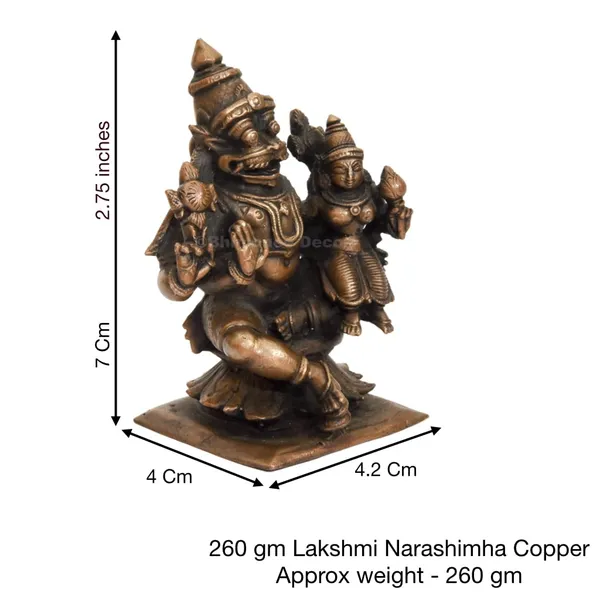 Decor_Handmade_Copper_Lakshmi_Narasimha_Swamy_Idol_2.75_inches,_Patina_Antique_Finish,_1_Piece