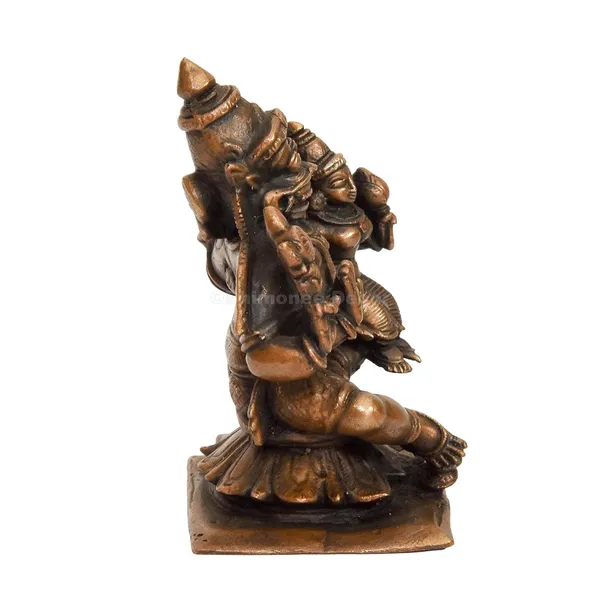 Decor_Handmade_Copper_Lakshmi_Narasimha_Swamy_Idol_2.75_inches,_Patina_Antique_Finish,_1_Piece