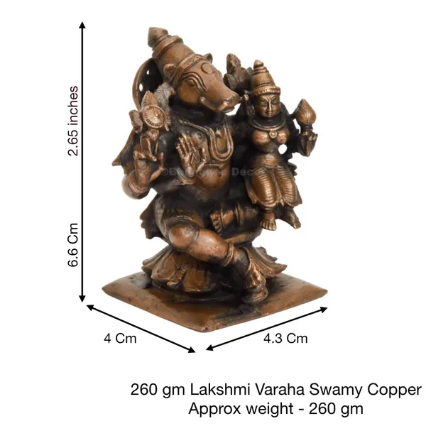 Decor_Handmade_Copper_Varaha_Lakshmi_2.65_inches,_Patina_Antique_Finish,_1_Piece