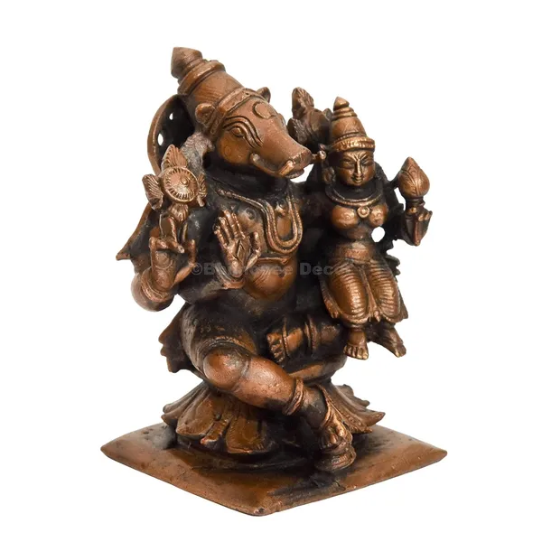 Decor_Handmade_Copper_Varaha_Lakshmi_2.65_inches,_Patina_Antique_Finish,_1_Piece