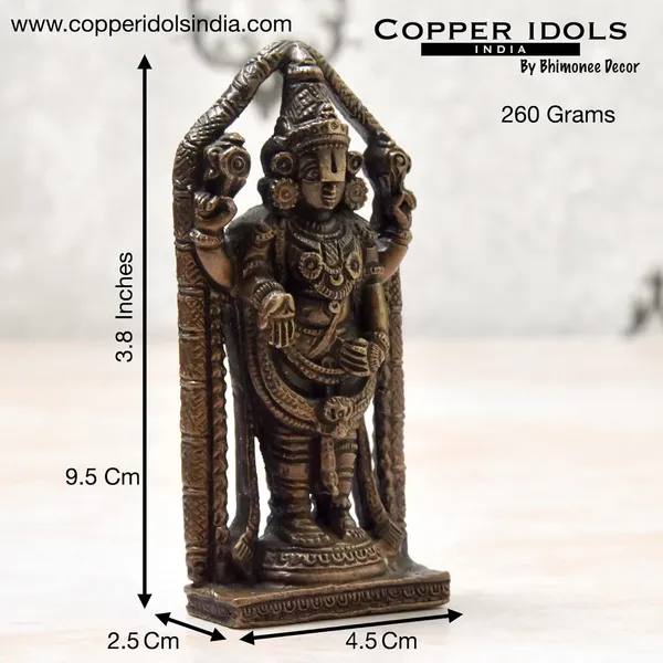 _3.8_inches,_Handmade_Copper_Balaji_Idol,_260_Grams_,_Patina_Antique_Finish_,_Pack_of_1_Piece