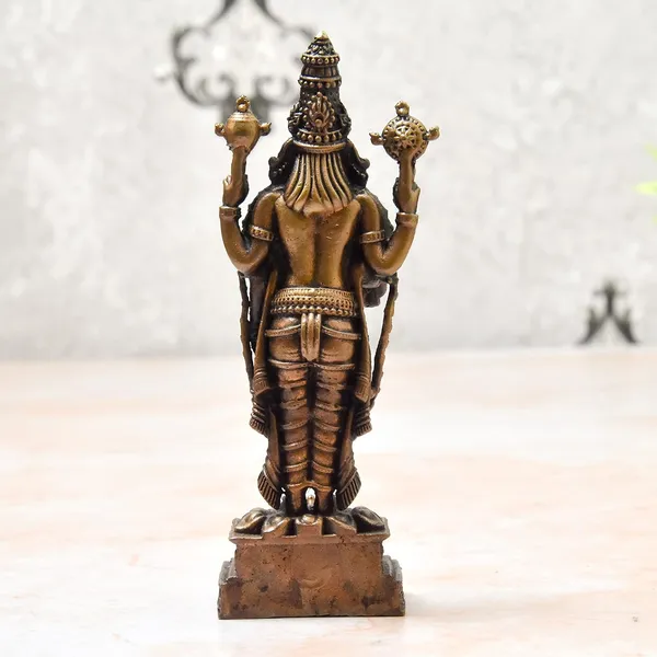 _5_inches,_Handmade_Copper_Balaji_with_Garuda_Idol,_270_Grams_,_Patina_Antique_Finish_,_Pack_of_1_Piece