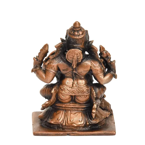 Decor_Handmade_Copper_Vinayaka_,_Ganesh_,_2.75_inches_,_Patina_Antique_Finish_,_1_Piece