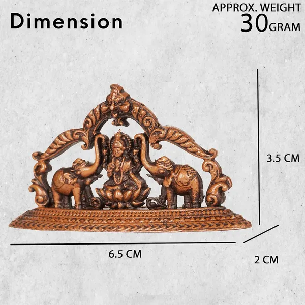 Decor_Handmade_Copper_Gaja_Lakshmi_1.35_inches,_30_gm,_Patina_Antique_Finish,_1_Piece