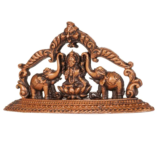 Decor_Handmade_Copper_Gaja_Lakshmi_1.35_inches,_30_gm,_Patina_Antique_Finish,_1_Piece