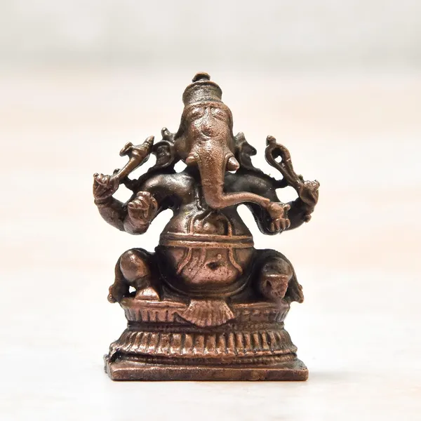 _1.5_inches,_Handmade_Copper_Ganesha_Idol_,_30_Grams_,_Patina_Antique_Finish_,_Pack_of_1_Piece