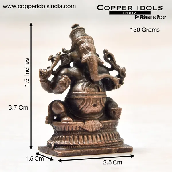 _1.5_inches,_Handmade_Copper_Ganesha_Idol_,_30_Grams_,_Patina_Antique_Finish_,_Pack_of_1_Piece