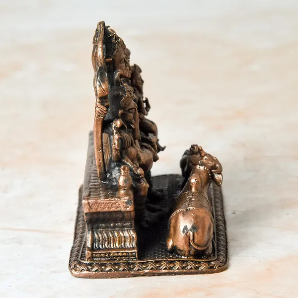 _2.5_inches,_Copper_Handmade_Shiva_Parivar_Idol,_310_Grams,_Patina_Antique_Finish,_Pack_of_1_Piece