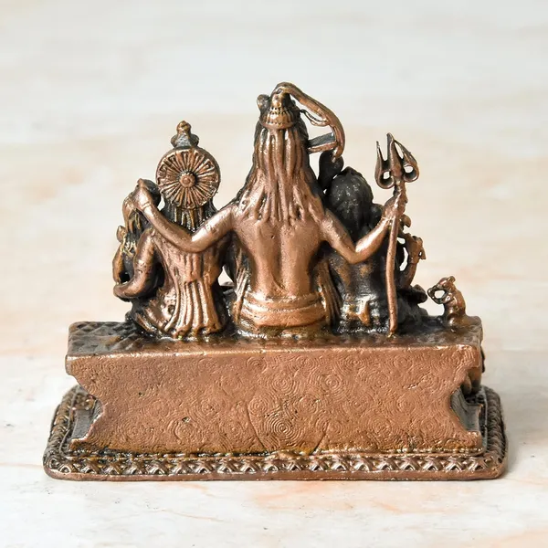 _2.5_inches,_Copper_Handmade_Shiva_Parivar_Idol,_310_Grams,_Patina_Antique_Finish,_Pack_of_1_Piece