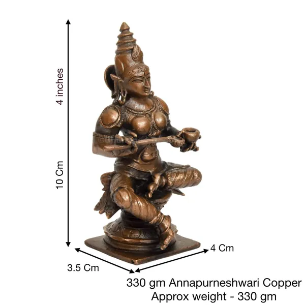 Decor_Handmade_Copper_Annapurna_Devi_Idol_4_inches,_Patina_Antique_Finish,_1_Piece