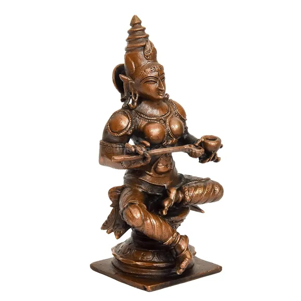 Decor_Handmade_Copper_Annapurna_Devi_Idol_4_inches,_Patina_Antique_Finish,_1_Piece