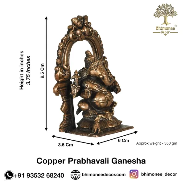 Decor_Copper_Handmade_Prabhavalli_Ganesha_3.75_inches_Sitting_Idol_Statue_Showpiece_for_Home_Temple_Decor_II_Office_Desk_II_Nice_Gift_Ideal_for_Good_Luck_Wishes_II