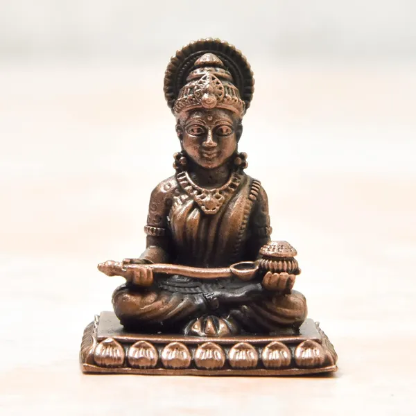 _1.6_inches,_Handmade_Copper_Annapurna_Devi_Idol,_40_Grams,_Patina_Antique_Finish,_Pack_of_1_Piece