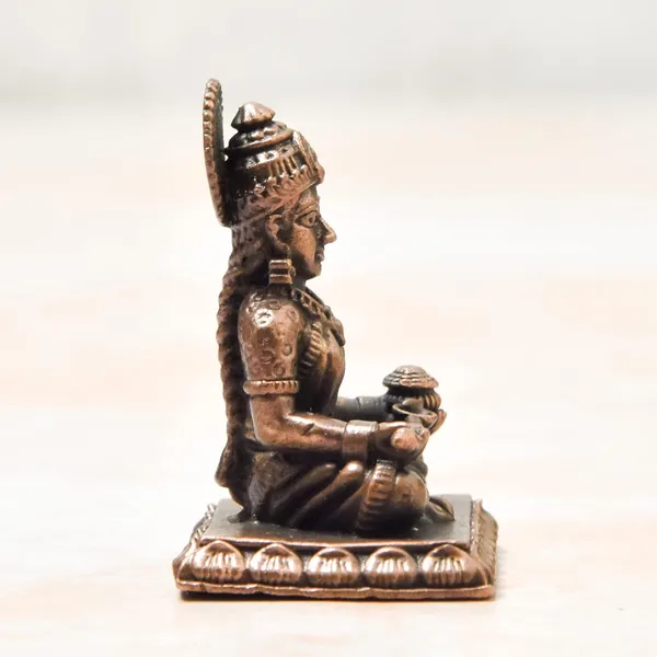 _1.6_inches,_Handmade_Copper_Annapurna_Devi_Idol,_40_Grams,_Patina_Antique_Finish,_Pack_of_1_Piece