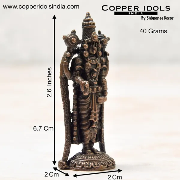 _2.6_inches,_Handmade_Copper_Balaji_Idol_,_40_Grams_,_Patina_Antique_Finish_,_Pack_of_1_Piece
