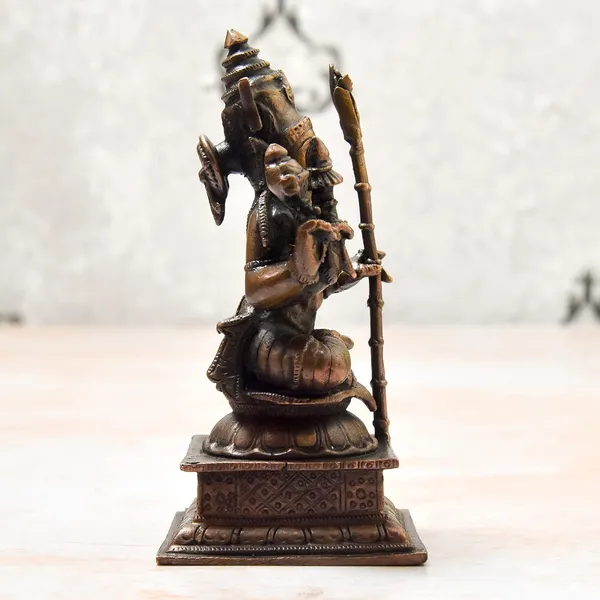 _4_inches,_Copper_Handmade_Rajarajeshwari_Idol,_410_Grams_,_Patina_Antique_Finish,_Pack_of_1_Piece
