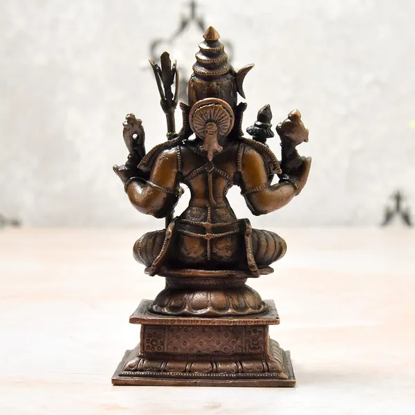 _4_inches,_Copper_Handmade_Rajarajeshwari_Idol,_410_Grams_,_Patina_Antique_Finish,_Pack_of_1_Piece