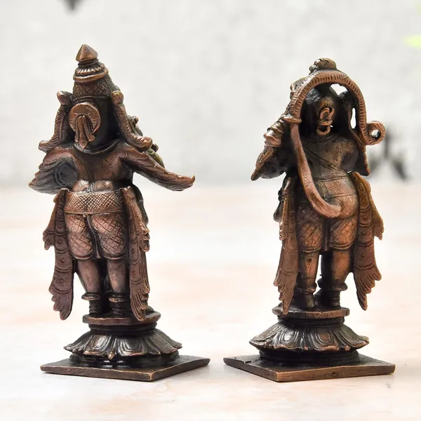 _3.4_inch,_Handmade_Copper_Garuda_Hanuman_Set,_415_Grams_Pair_Weight_,_Patina_Antique_Finish,_Pack_of_2_Piece_,_Size_2