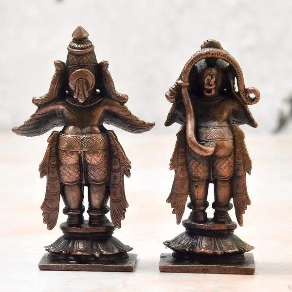 _3.4_inch,_Handmade_Copper_Garuda_Hanuman_Set,_415_Grams_Pair_Weight_,_Patina_Antique_Finish,_Pack_of_2_Piece_,_Size_2