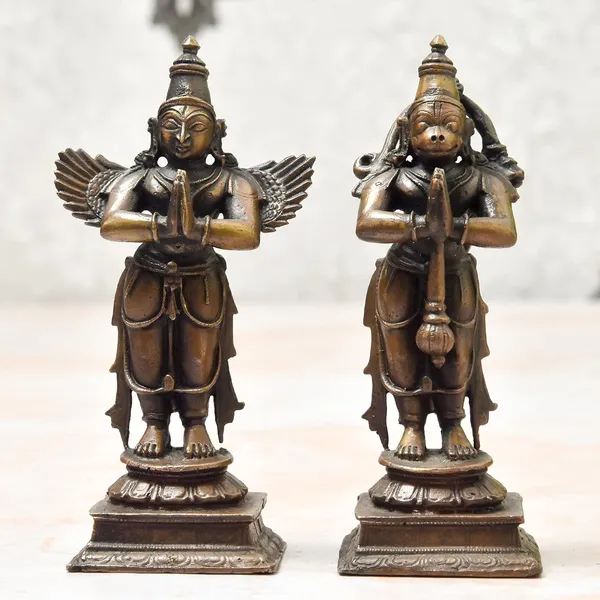 _4_inch,_Handmade_Copper_Garuda_Hanuman_Set,_460_Grams_Pair_Weight_,_Patina_Antique_Finish,_Pack_of_2_Piece_,_Size_3